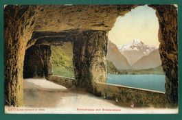 Axenstrasse und Bristenstock, gelaufen 1906
