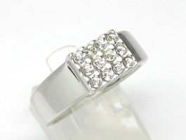 Ring Silber 925 weisse Schmucksteine Gr. 58