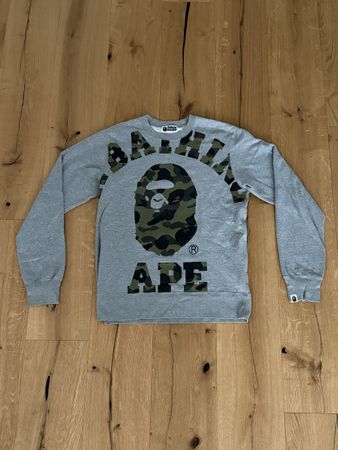 BAPE Ape Head Crewneck Sweatshirt in Heather Grey