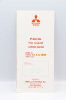 Mitsubishi Preisliste 1991 Prospekt