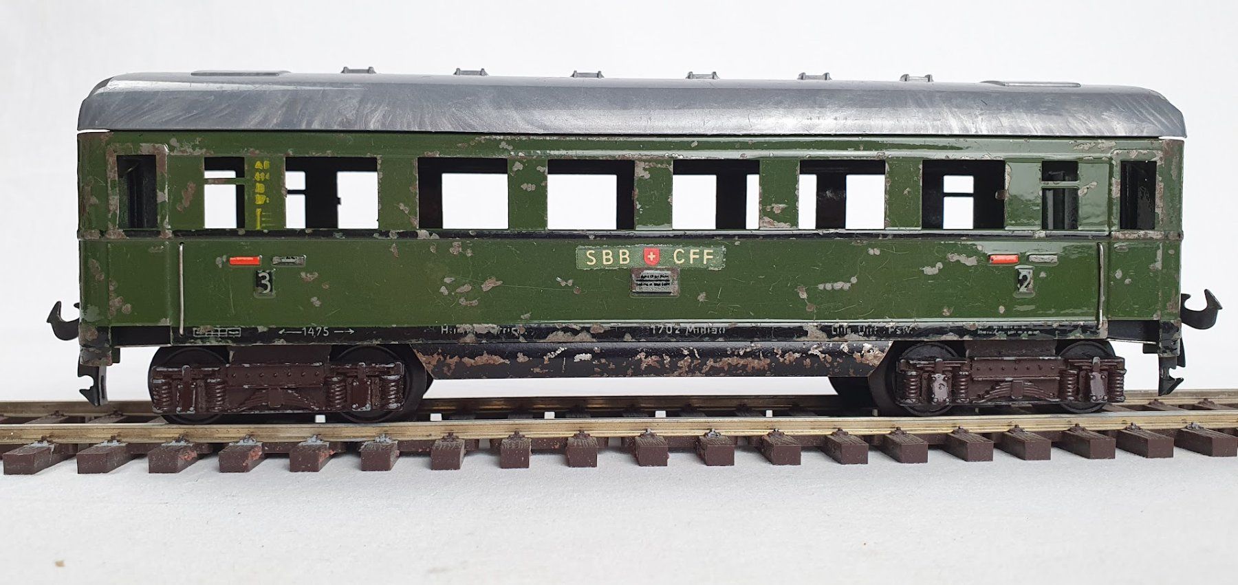 Fleischmann Modellini di ferrovie: Fleischmann 410 SBB Pers.Wagen Exportmodell, Spur 0/Blech – Usato da Seon venduto da voAllBah