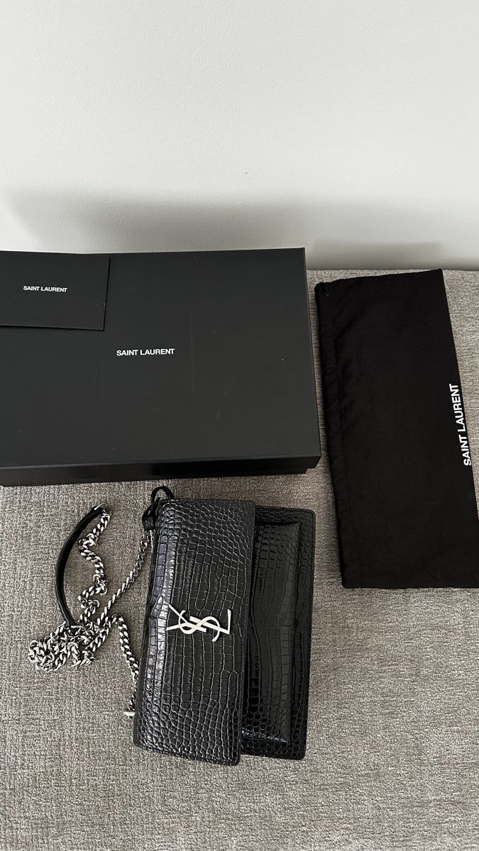 Saint Laurent Borse: YSL SUNSET MEDIUM IN CROCODILE-EMBOSSED LEDER – Nuovo (secondo la descrizione) da Birsfelden venduto da ant_ys8y