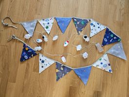 Wimpelkette & Lichterkette, Astronaut / Weltall, Kinder