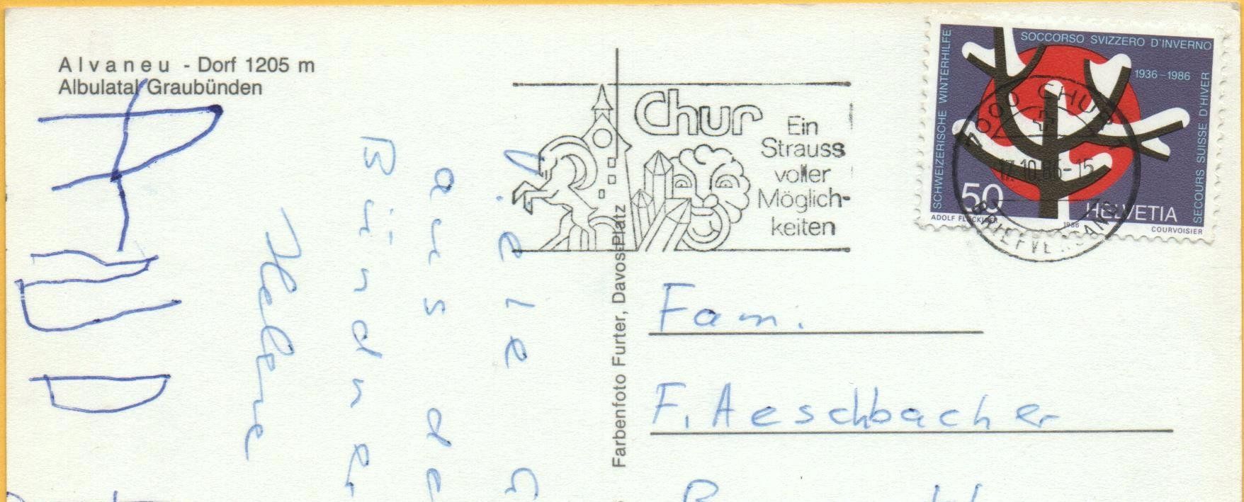 Ansichtskarten: ALVANEU-DORF Albulatal – Gebraucht aus Jona von philajona 1