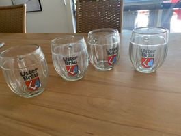 Uster Bräu 4 Bierfassgläser Vintage Lokalbrauerei Rarität