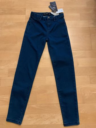 Bershka Damen Jeans Hose, Gr. 32, Dunkelblau