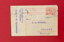 JUGOSLAWIEN KÖNIGREICH SERBIEN GANZSACHE PK BEOGRAD SHS 1923