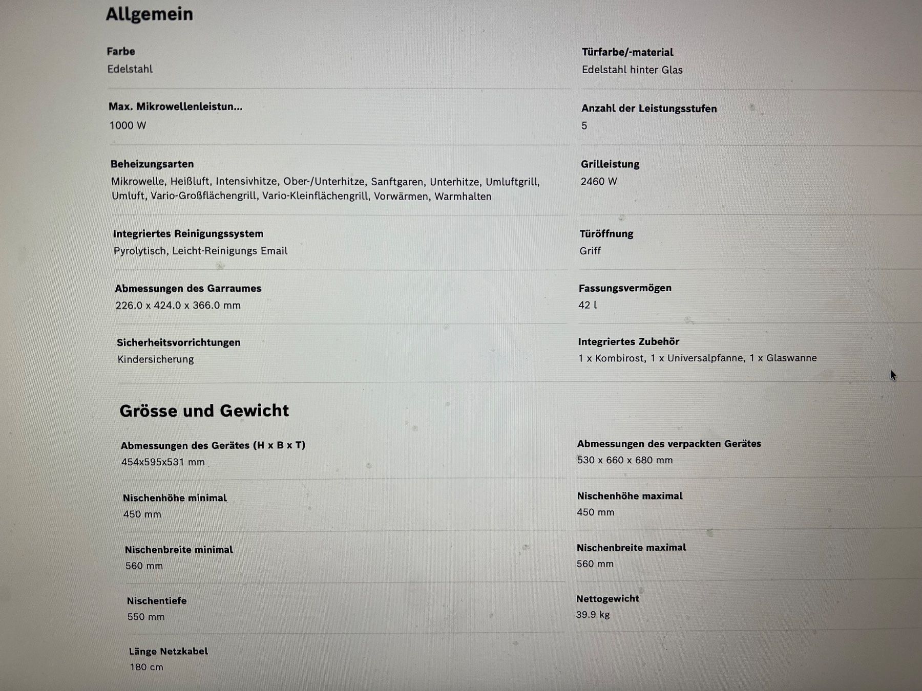 Bosch Forni: Bosch Einbaubackofen mit Mikrowelle – Usato da Zuchwil venduto da Tommy6 8