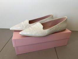 Pretty Ballerinas Slipper weiss Krokoprägung Grösse 39