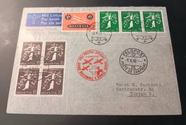 MILITÄR - POSTFLUG/ROTKREUZ, BELLINZONA - ZÜRICH 1940