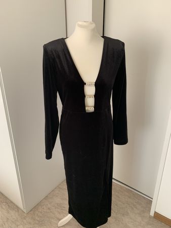 Zara Samtkleid, Schwarz, Grösse L, Elegant für den Winter