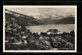 Gunten, Ortsansicht mit Jungfraugruppe