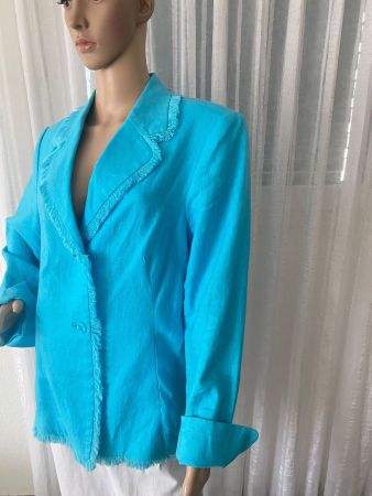 perfekter Auftritt - 100% Leinen Jacke, türkis, Gr. 44
