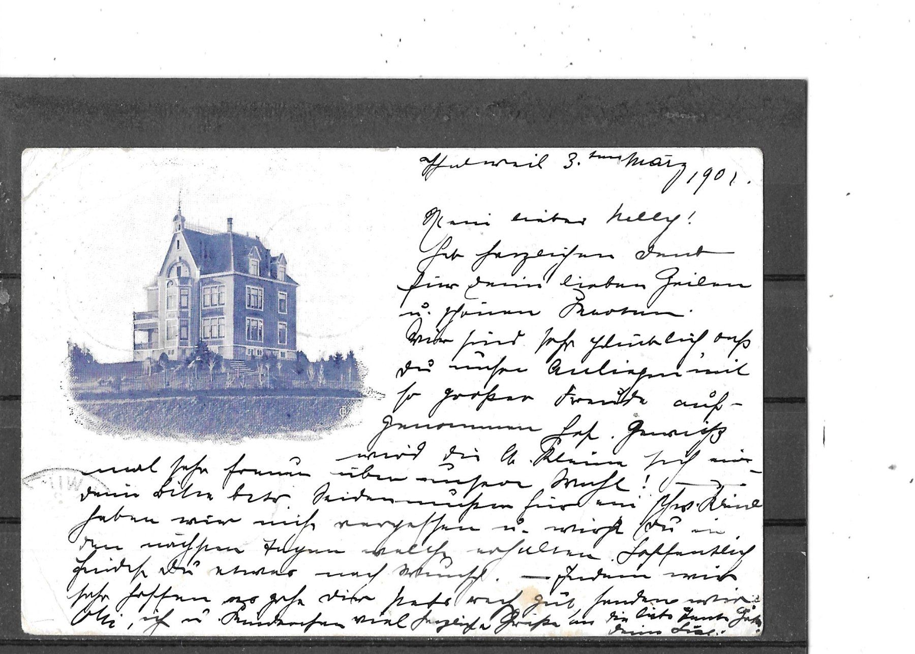 Ansichtskarten: ZH Thalwil 1901 Villa? – Gebraucht aus Schocherswil von Wilare