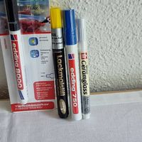 4 Orig. verpackte Permanent Stifte / Lackstift / Glasstift