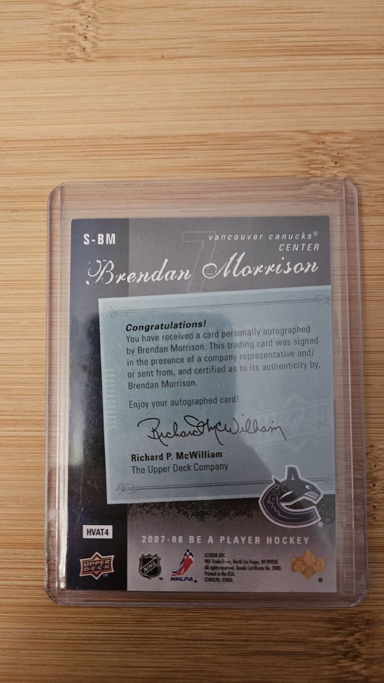 NHL Carte collezionabili: NHL Brendan Morrison Vancouver Canucks – Usato da Bellach venduto da paedu-1980 1