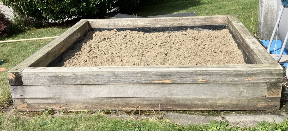 Sandkasten: Sandkasten massiv (Eigenbau) – Gebraucht aus Heitenried von rol_t5zp