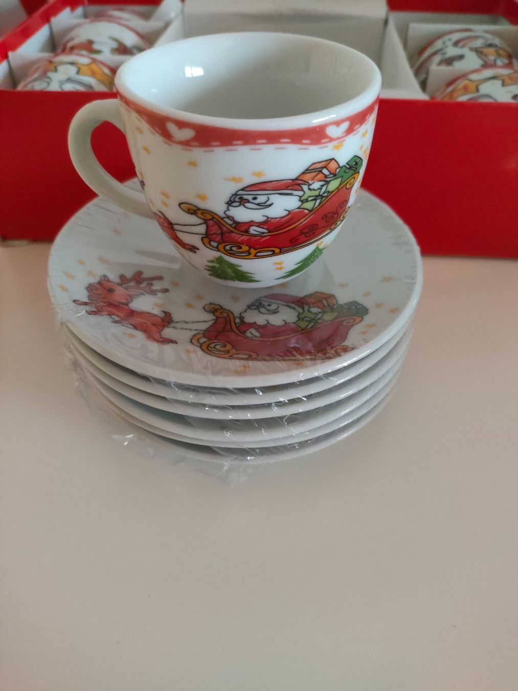 Set di piatti: Wunderschönes 12-teiliges Espresso&Tee Set mit Xmas Muster – Nuovo e nell'imballaggio originale da Dietikon venduto da MJ_Sporting 8