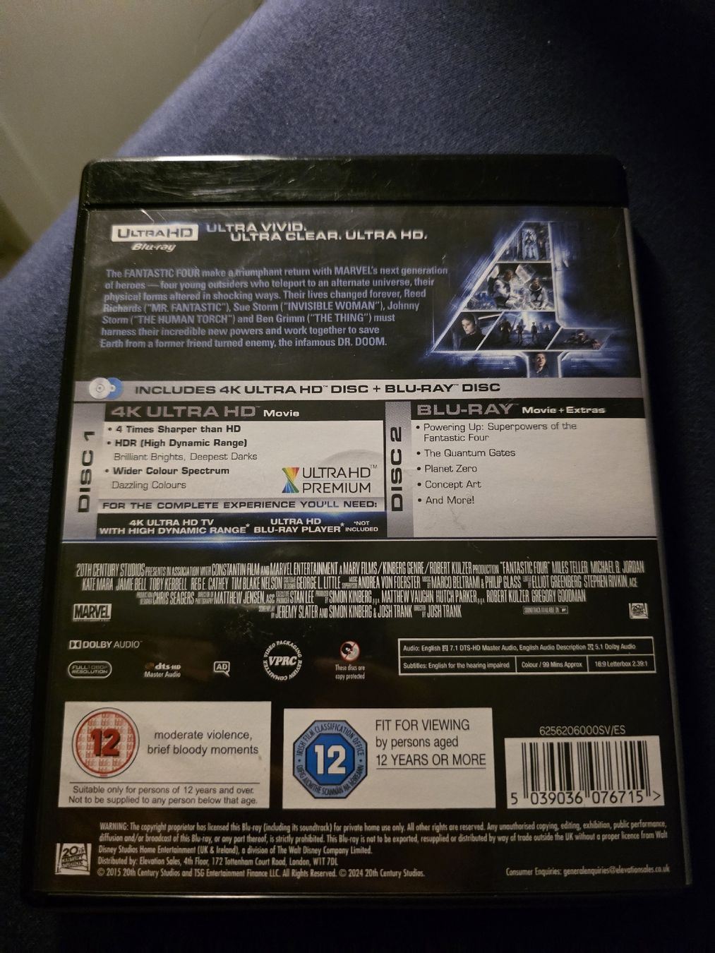 Alle DVDs: Fantastic Four - 4K UltraHD + Blu-ray  – Gebraucht aus Ellikon a d Thur von razzorblog 1