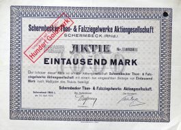 Schermbecker Thon- und Falzziegelwerke AG - 1923
