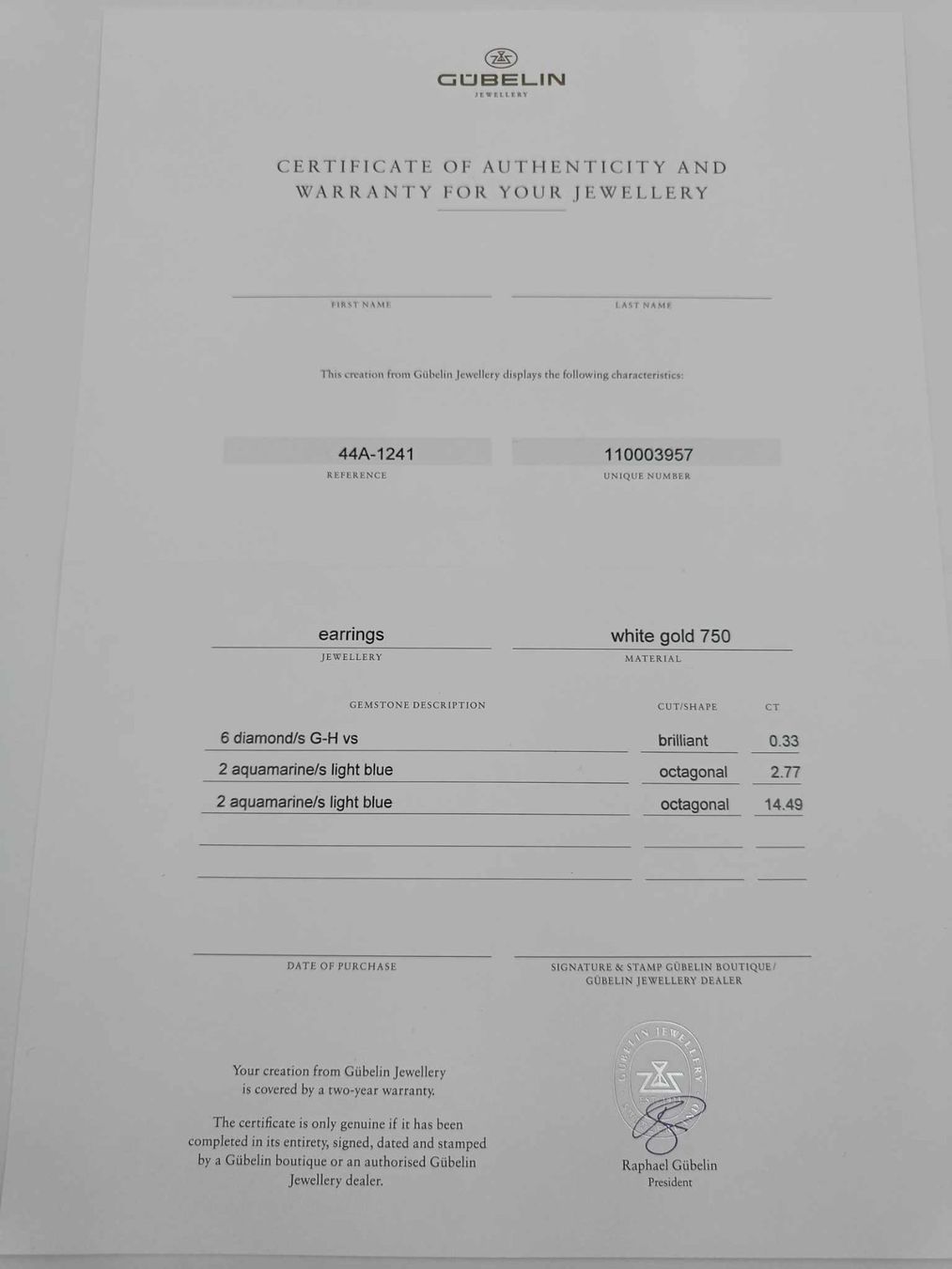 Gübelin Ohrringe & -stecker: GÜBELIN "CLASSIC GEMS" AQUAMARIN OHRSCHMUCK – Neu (gemäss Beschreibung) aus Luzern von EdiGem 9