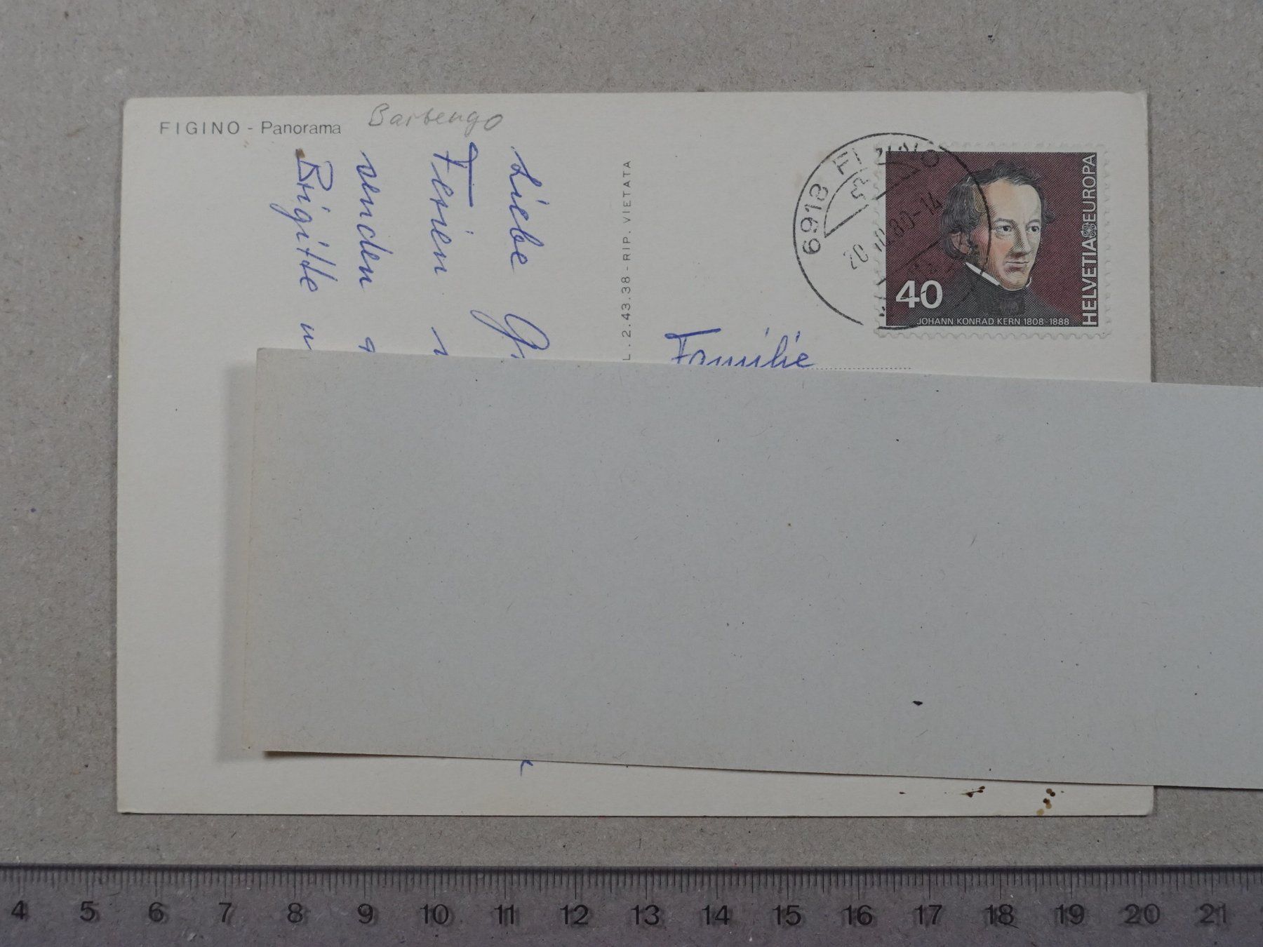Cartoline postali: Figino - Panorama, 1980 – Usato da Lenzburg venduto da fh1 1