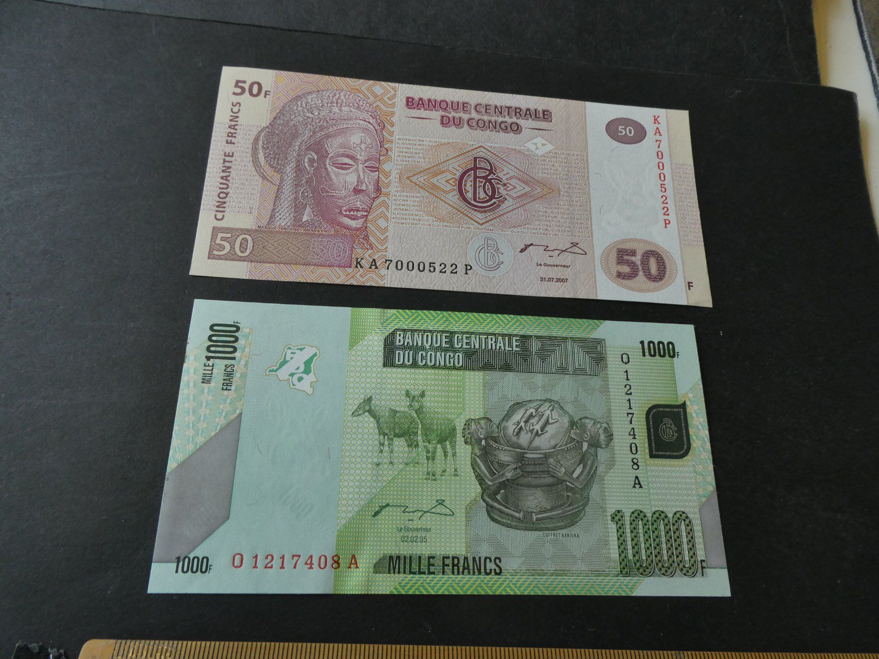 Banconote: Congo, 2 alte Geldscheine – Usato da Hinterforst venduto da Rohusri