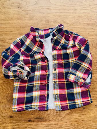Warme Kinder Winter Hemd Jacke gefüttert Gr. 86 Top!