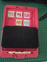 Nintendo 3DS XL red console with games [Tomodachi, Mario,...