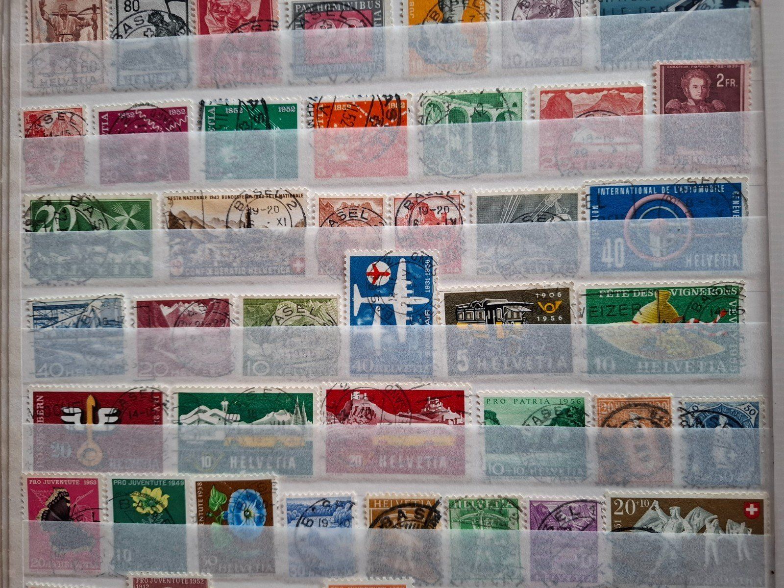 Alle Briefmarken: 67 Schweizer Briefmarken mit Stempel "Basel" – Gebraucht aus Frauenfeld von Interessent1 2