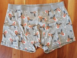 Weihnachtliche Graue Boxershorts / Unterwäsche Gr. XXL