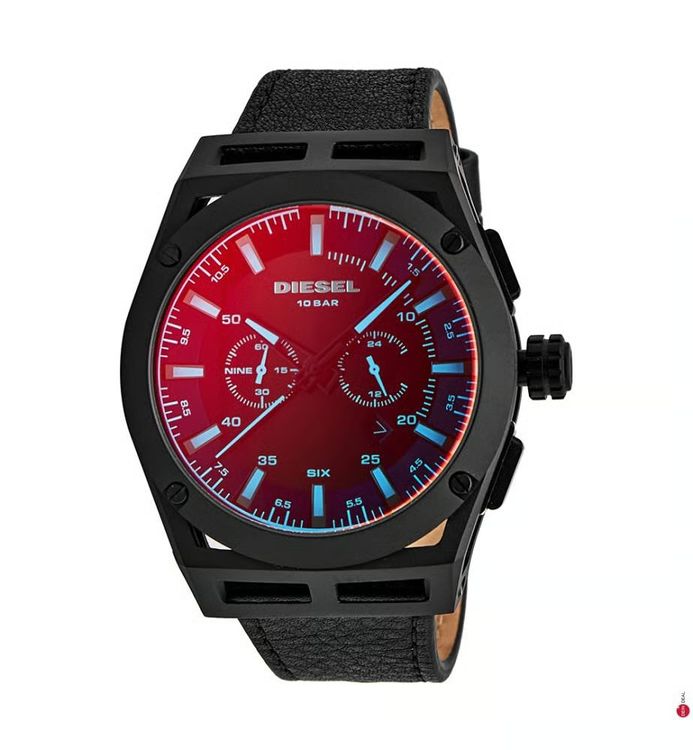 Diesel Orologi: Diesel Leder-Armbanduhr Timeframe "Schwarz" (FABRIKNEU) – Nuovo e nell'imballaggio originale da Aeschi SO venduto da Bluemail