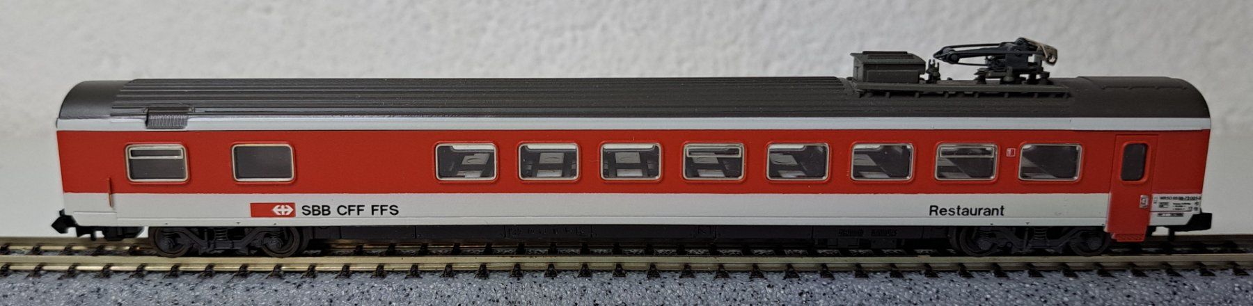 Roco Modellini di ferrovie: SBB CFF FFS Restaurantwagen Roco Spur N – Usato da Salez venduto da rhb-spur-n