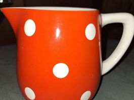 ❤️KERAMIK ❤️MILCHKRUG ❤️MIT PUNKTEN ROT WEISS