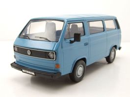 VW T3 Bus 1979-1990 blau / schwarz       1:24 von Motormax