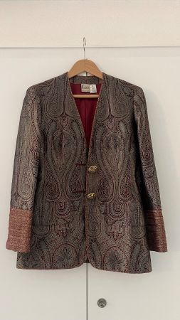 Krizia Milano Blazer Gr. M – Seide/Paisley – Made in Italy –