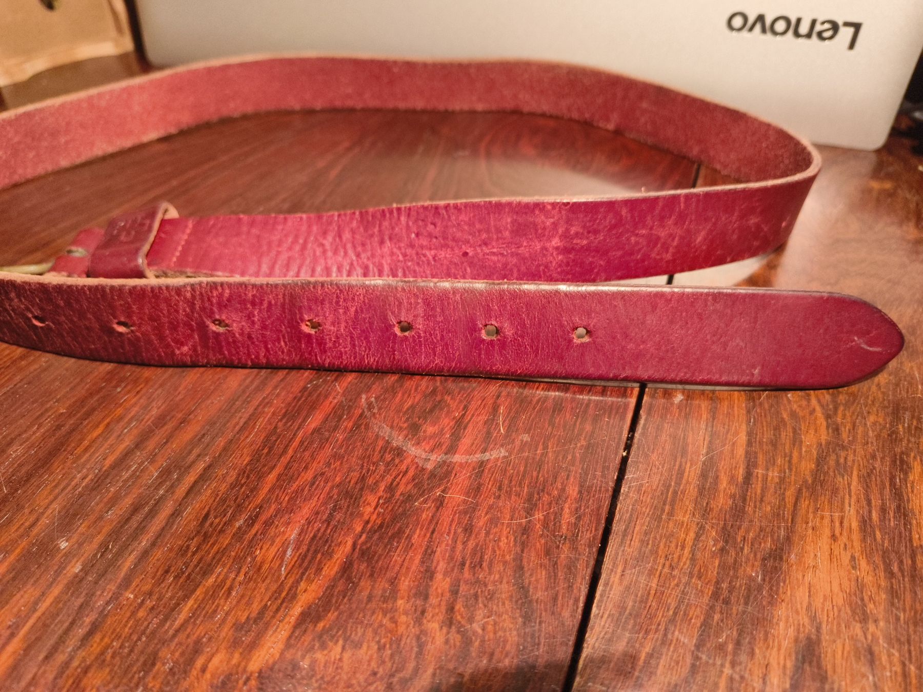 Schweizer Armee Cinture: PTT Ledergurt 117cm rot mit Post Schweiz – Usato da stettlen venduto da VintageBern_ch 3