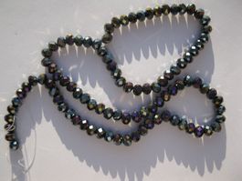 1 Strang Glas Rondellen 6x4mm, jet AB