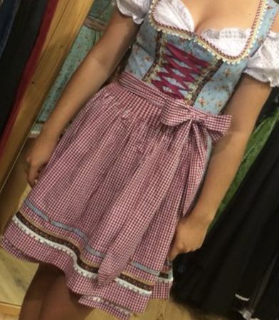 Dirndl Krüger Madl Blau Rot Blumen Grösse 36