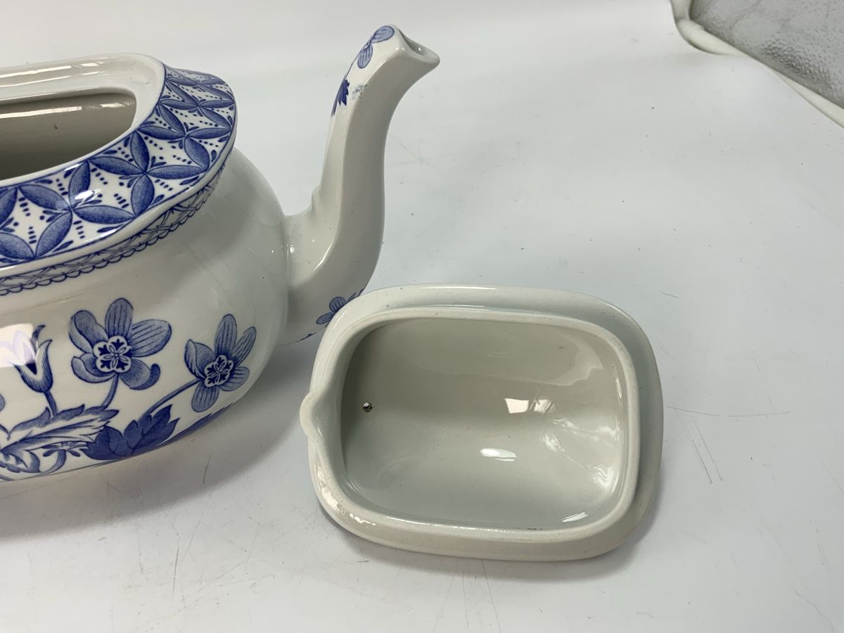 Teiere: Englische Teekanne, Spode Geranium blau – Usato da Erlach venduto da silvia3235 5