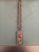 HipHopp Kette mit Steinen versilbert einTop Stück unbenutzt