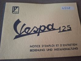 Vespa 125 notice d'entretien betriebsanleitung oldtimer 