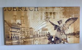 Grosses Zürich Wandbild 150 × 75 cm – hochwertig