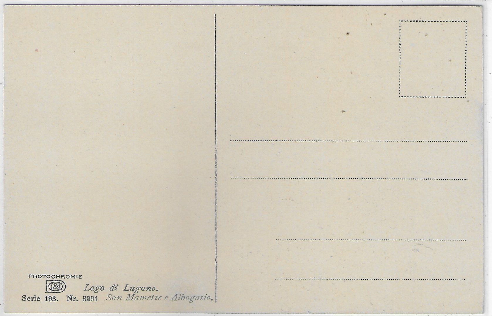 Cartoline postali: Lago di Lugano - San Mamette e Albogasio - Litho – Usato da Ettingen venduto da Kartenplanet 1