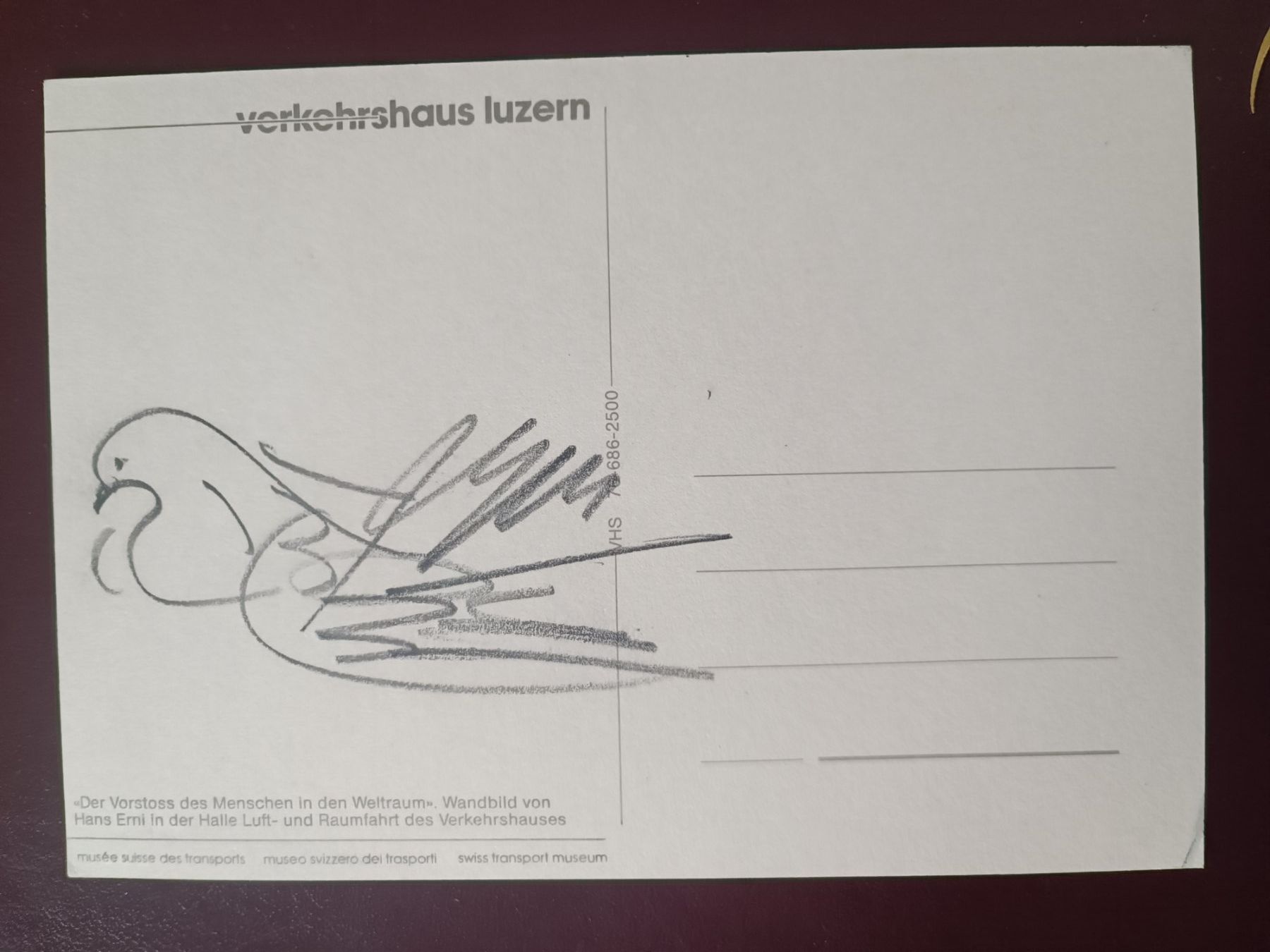 Autographes: Hans Erni - signierte Kunstkarte – D'occasion à Menziken par Artographs 1