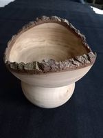 Originelle Holzschale auf Fuss, Handgefertigt, Unikat