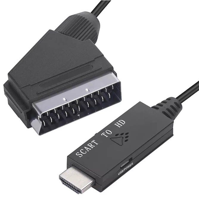 Convertisseur Péritel Double Port Vers HDMI - 2 Entrées Péritel, Sortie HDMI, Prend En Charge Les Rapports D'aspect 4:3 Et 16:9