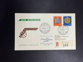 Air Afrique Erstflugbrief Genf - Abidjan 1964