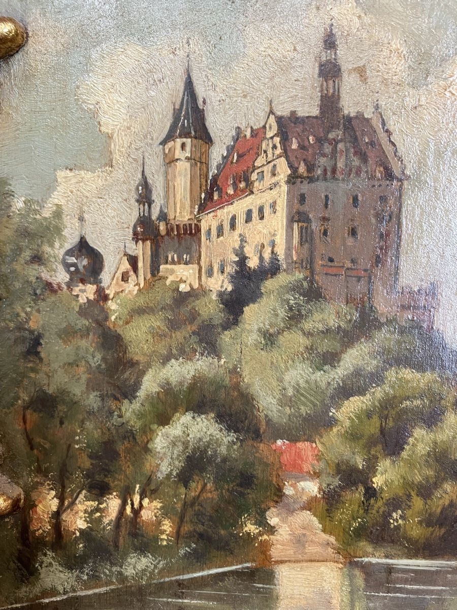 Dipinti: Schloss Sigmarigen signiert datiert 1848 – Usato da Zürich venduto da Artnuvo 1