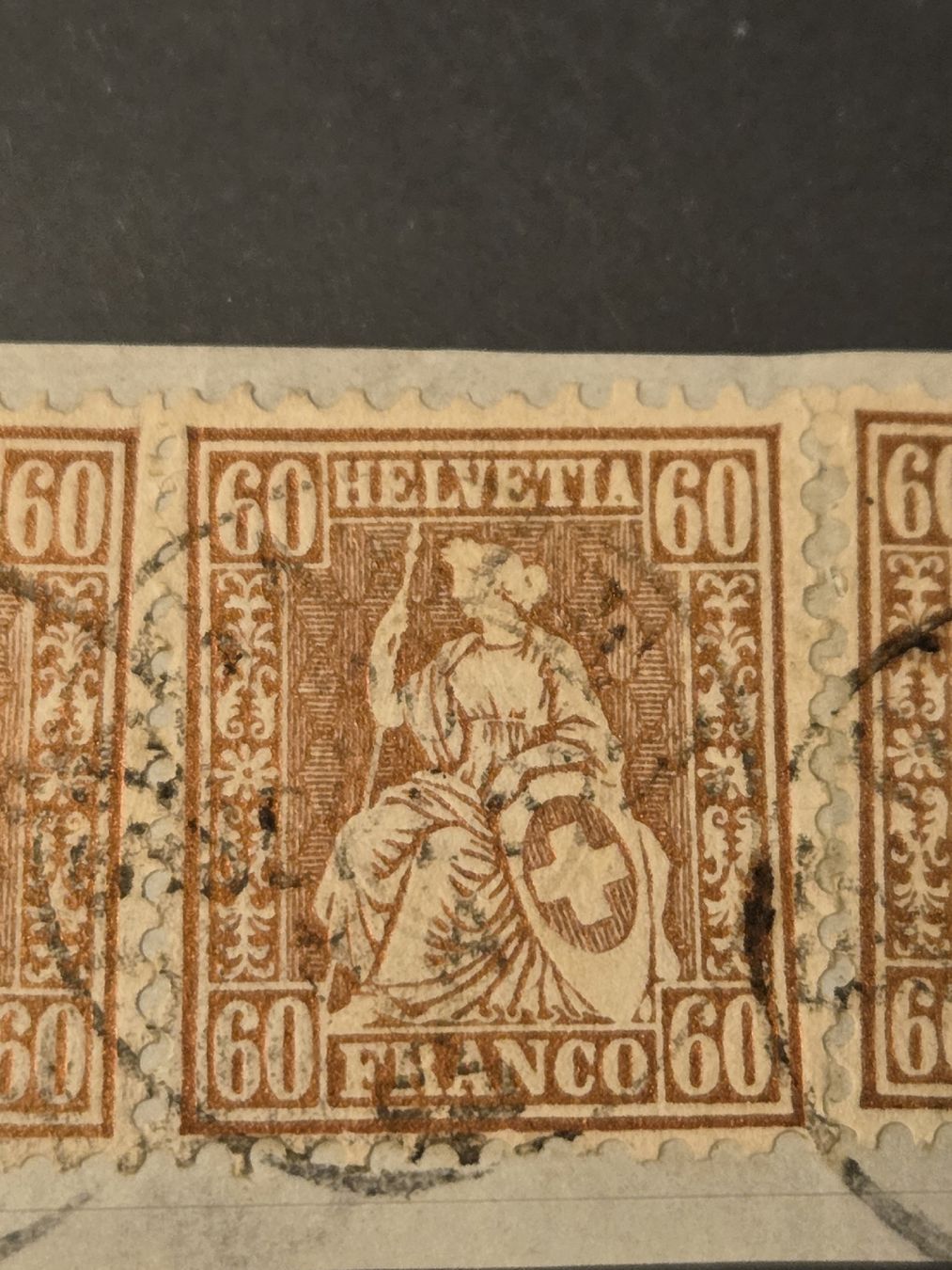 Tutti i francobolli: 3mal SBK 35 Kat.825.- auf Papier – Usato da Wangen venduto da Abartix 2